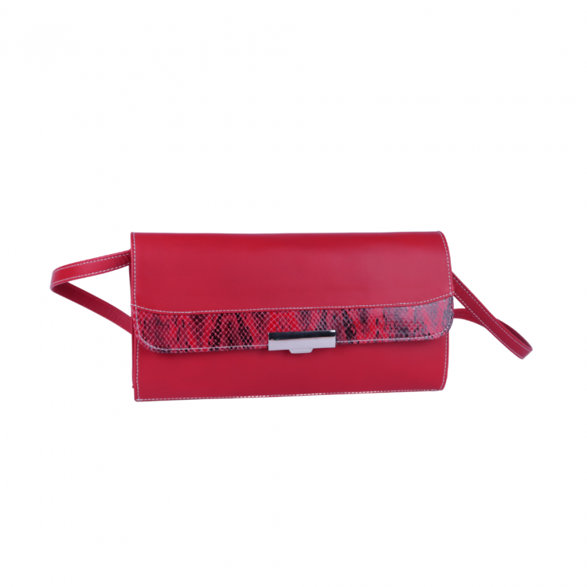 Bolso baguette de mujer rojo